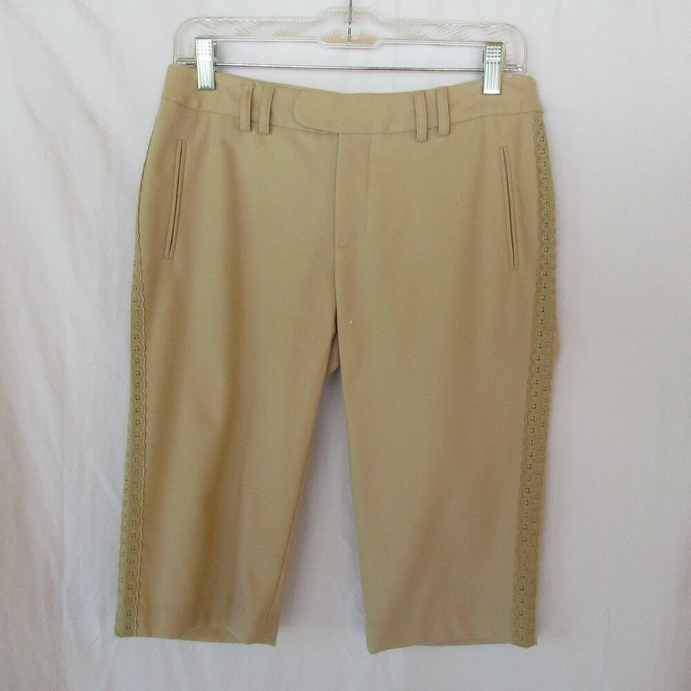 Catherine Malandrino shorts Bermuda Size 4 beige wool blend